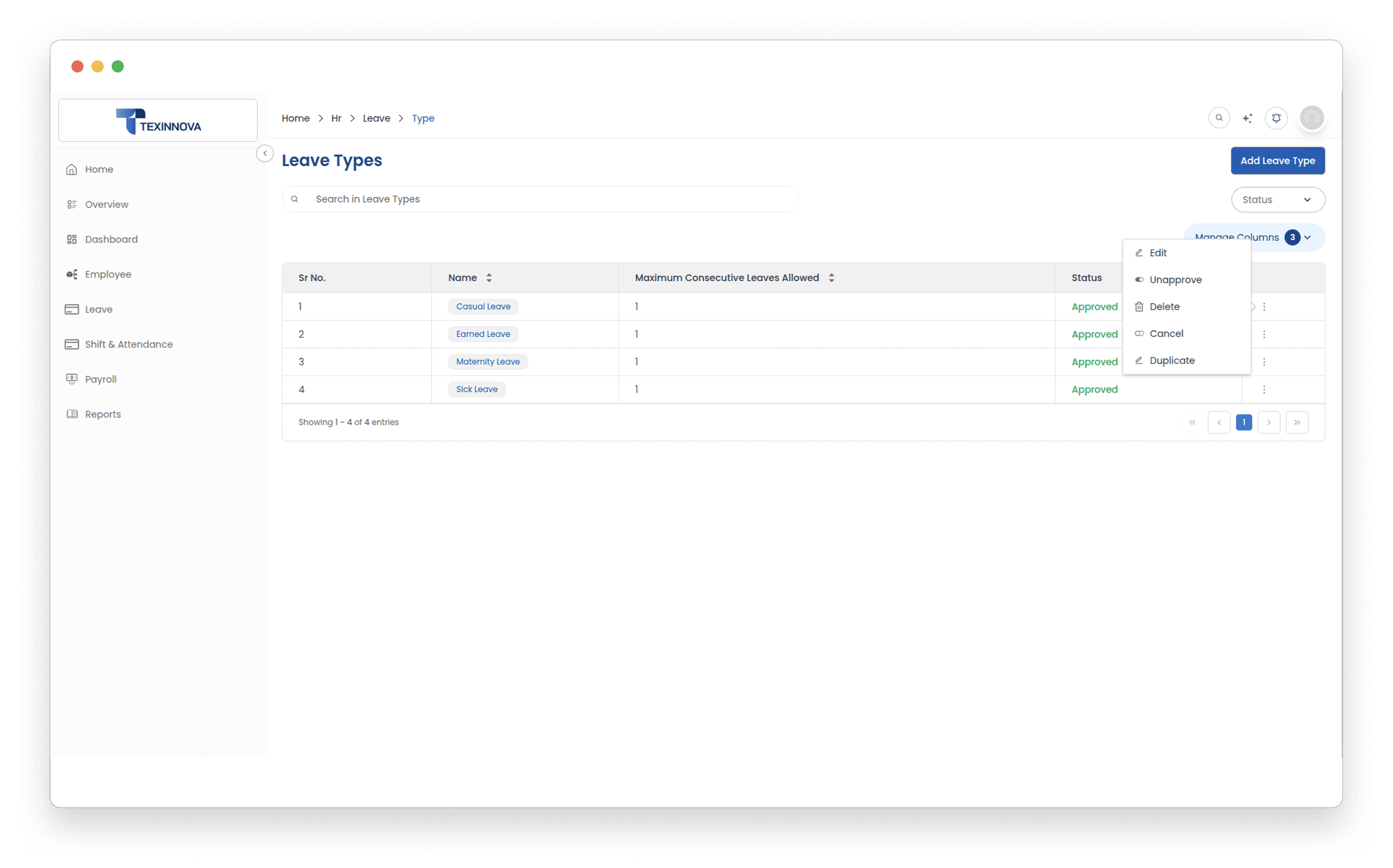Flexible Leave Types