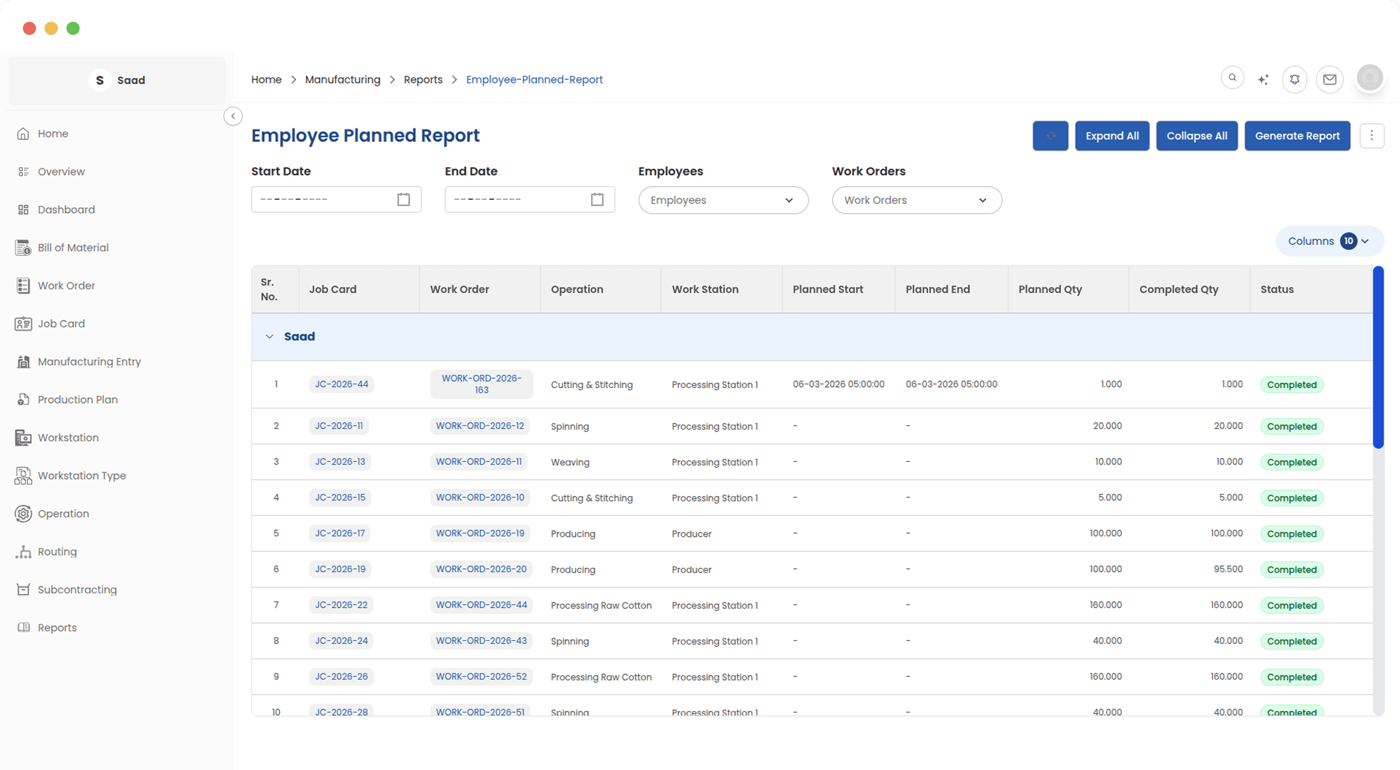 See every employee's production schedule in one view
