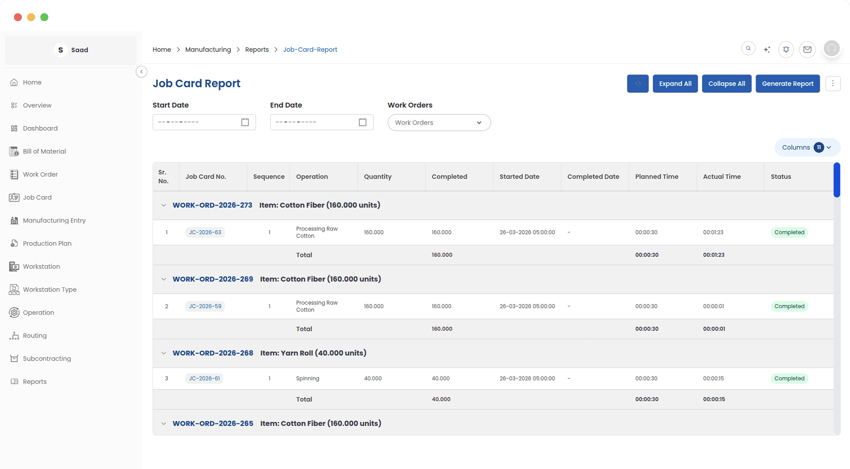 See every shop floor task in one filterable view