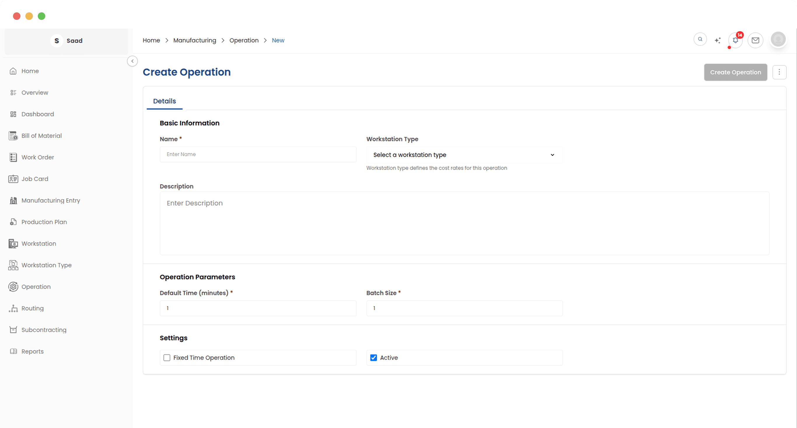 Configure time, machines, and batches