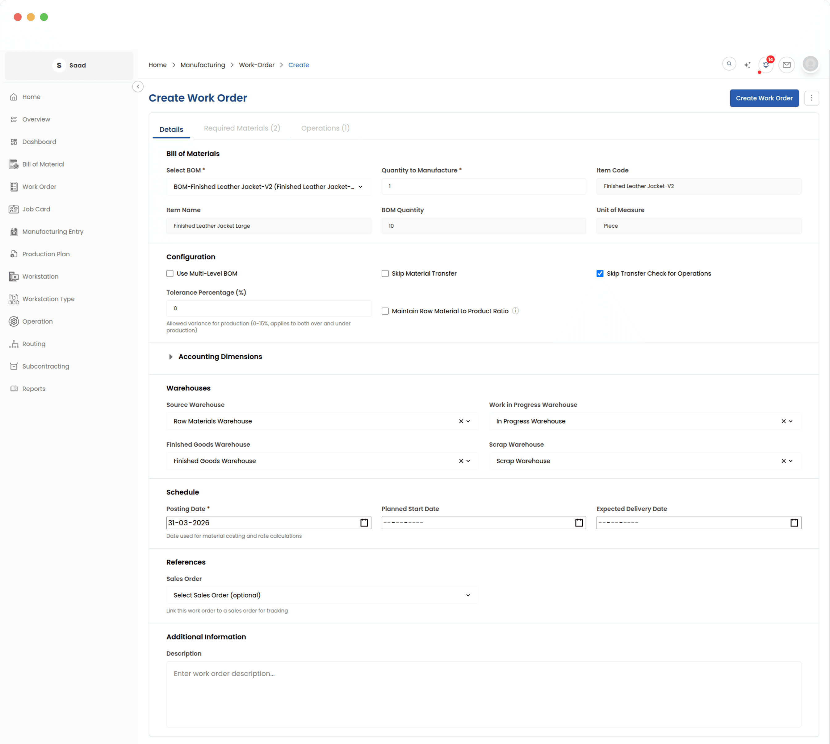 From BOM to production in one step